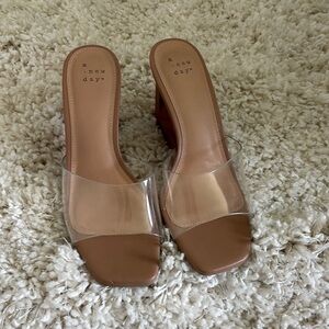 A New Day Women's Tan Slide Sandals